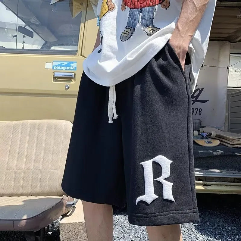 Men's Gothic Letter Print Casual Pants – Loose Fit Sports Streetwear Trousers