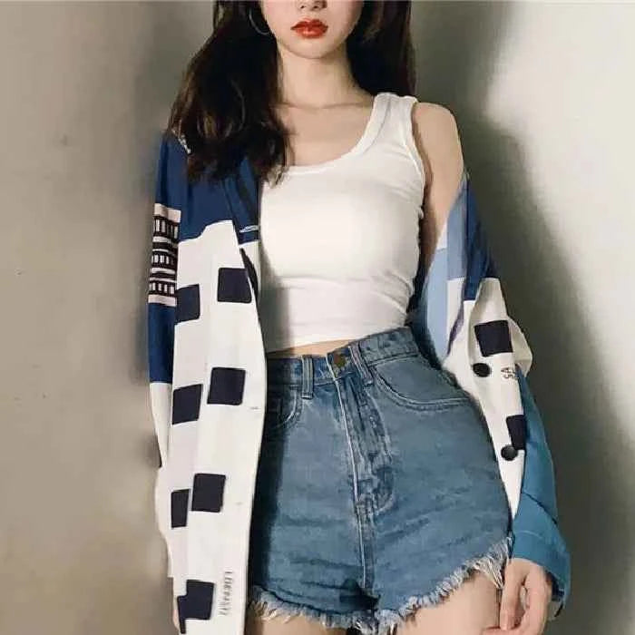 Women's Y2K Crop Tank Top – Sleeveless Korean Harajuku Aesthetic Vest