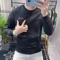 Men's 100% Cotton Long Sleeve Sweatshirt – Round Neck Aesthetic Pullover Tee