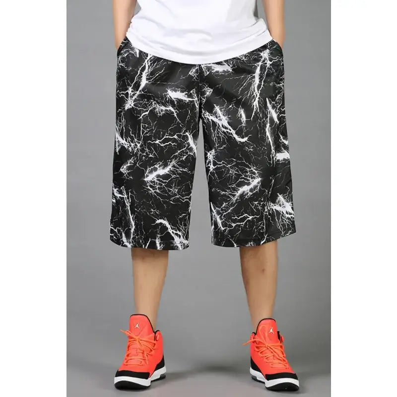 Men’s summer casual capri shorts loose fit hip hop straight pants plus size