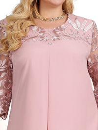 Women's Plus Size Floral Formal Dress – Elegant Loose Party & Wedding Dress 2025