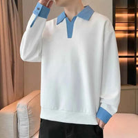 Men's Two Piece Lapel Sweatshirt Set – Loose Fit Casual Long Sleeve Top
