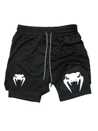 Men’s 2 in 1 running shorts breathable lightweight double layer gym shorts