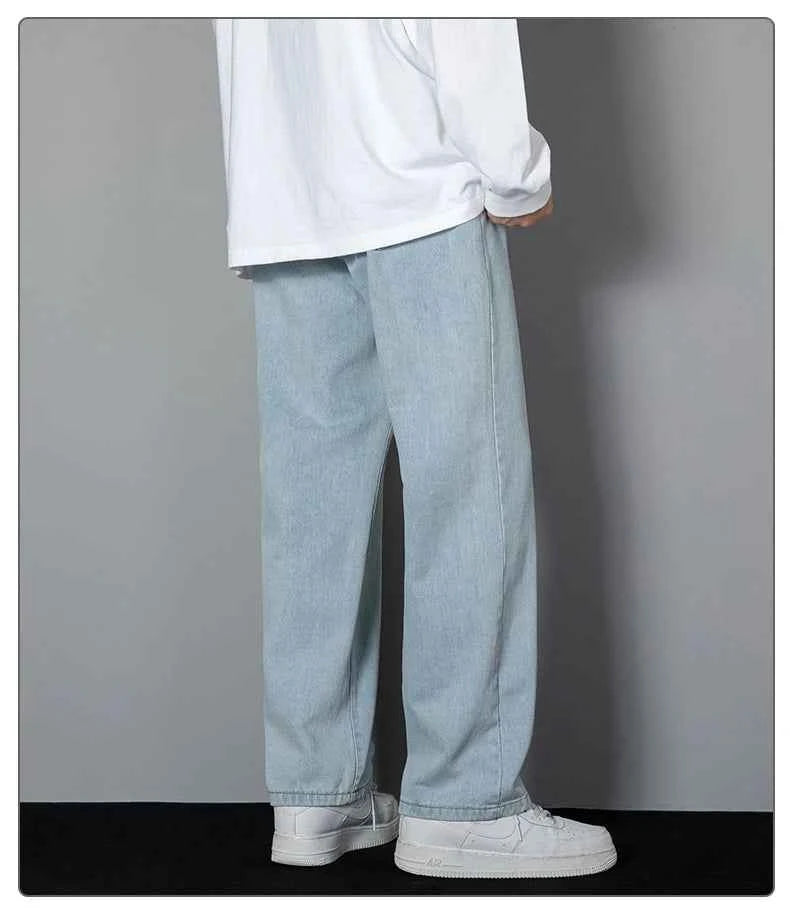 Men's Korean Straight Wide-Leg Jeans – Casual Classic Denim Pants 2026