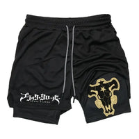 Men’s 2 in 1 running shorts quick dry gym workout training shorts