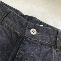 Men's Black Red Selvedge Jeans – Raw Denim Wide Leg Micro Flare Pants