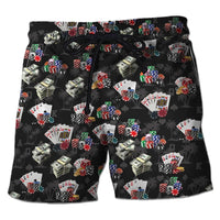 Men's Casino Poker Boardshorts – 3D Print Beach Shorts Casino Club Style
