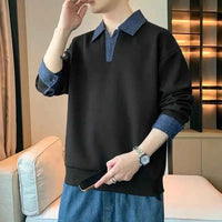 Men's Two Piece Lapel Sweatshirt Set – Loose Fit Casual Long Sleeve Top