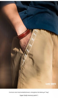 Men's Quick-Dry Cargo Shorts – Lightweight Khaki Outdoor Beach Shorts