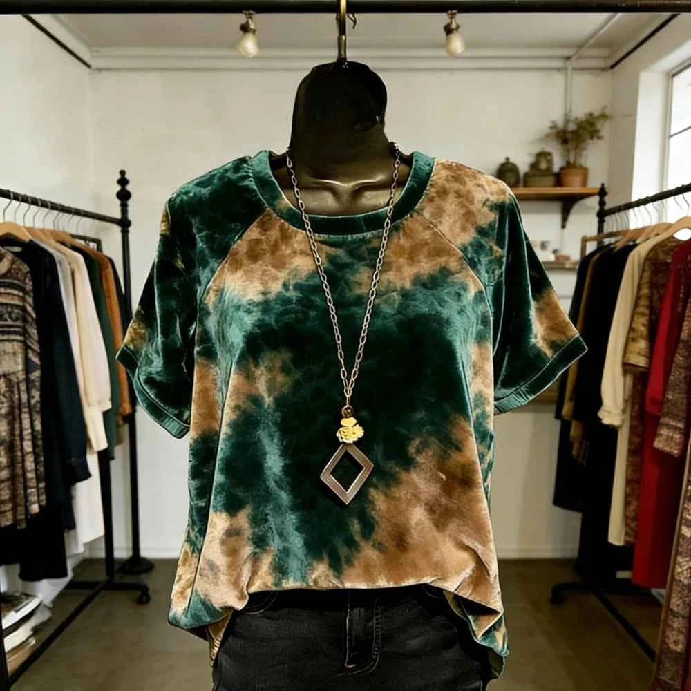 Women's Gradient Animal Print T-Shirt – Soft Feel Short Sleeve Loose Fit Casual Streetwear Top