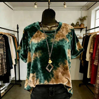 Women's Gradient Animal Print T-Shirt – Soft Feel Short Sleeve Loose Fit Casual Streetwear Top